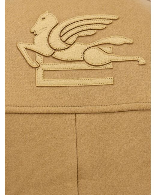Etro Natural Single Breasted Pegaso Detailed Coat for men
