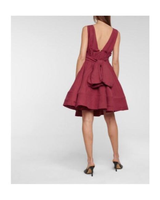 Brock Collection Red Quesyn Linen Minidress