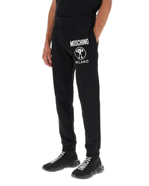 Moschino Black Logo-Print Track Pants for men