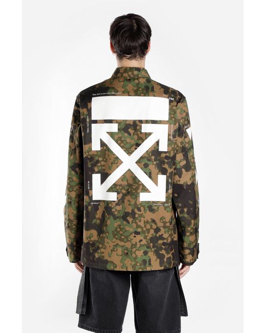 Off-White c/o Virgil Abloh Green Camouflage Printed Casual Jacket for men