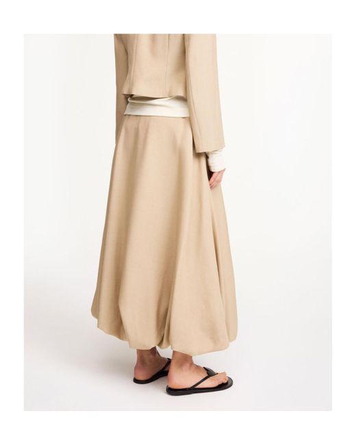By Malene Birger Natural Aubrey Balloon-Hem Maxi Skirt