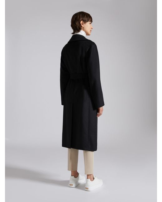 Max Mara Black Tie A Belt Overcoat