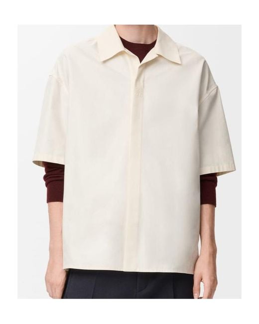 Loewe White Relaxed Short Sleeved Shirt for men