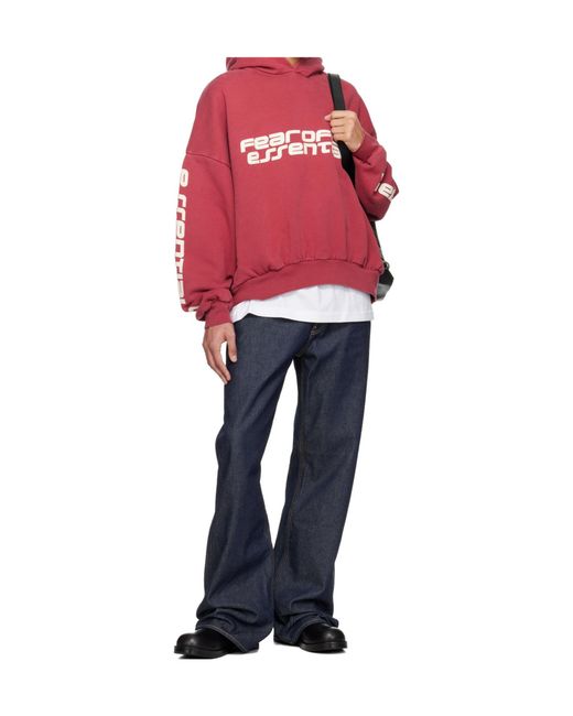Fear Of God Red Logo Hoodie for men