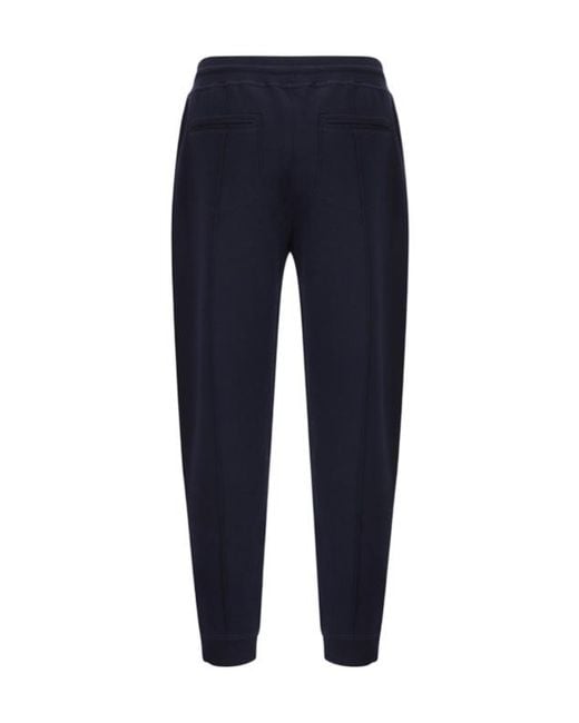 Brunello Cucinelli Blue Drawstring Tapered Leg Track Pants for men
