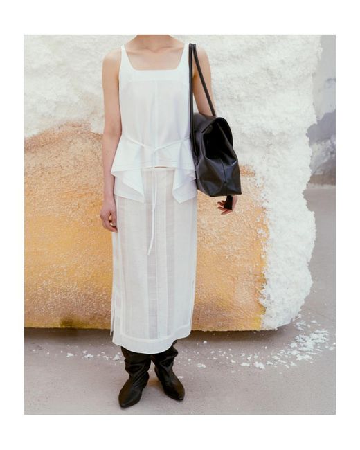 Low Classic White See-Through Layered Skirt