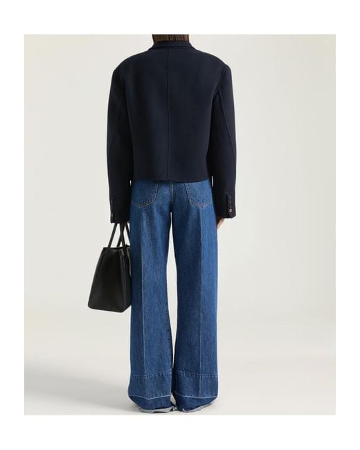 Givenchy Blue Cropped Boxy Tailoring Coat