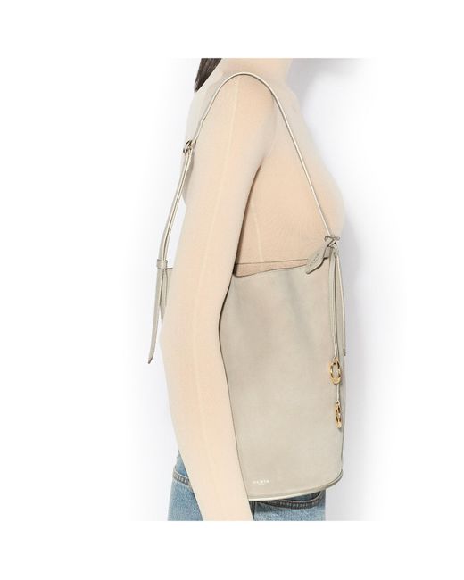 Alaïa White Alaïa Small Ring-Detail Bucket Bag