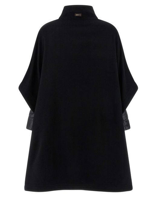 Herno Black High Neck Zipped Coat