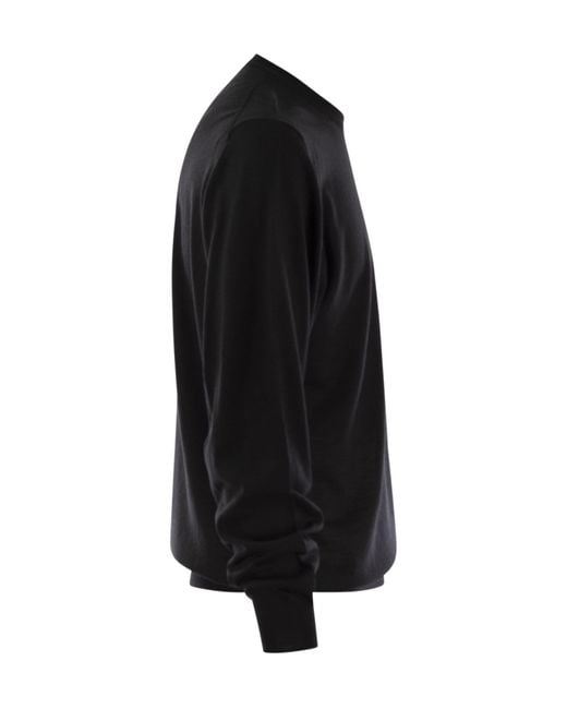 Fedeli Black Crew Neck Sweater for men