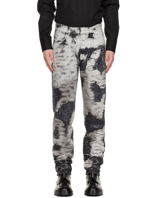 Givenchy Gray Distressed Slim-Fit Jeans for men