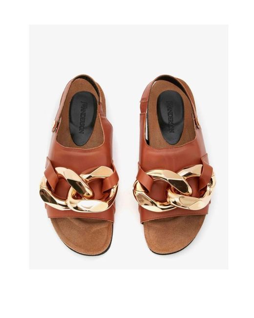 J.W. Anderson Brown Jw Anderson Chain-Link Open Toe Sandals