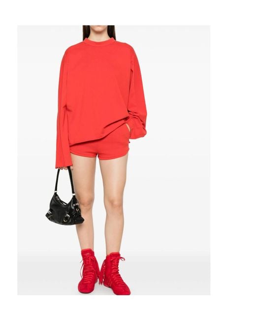 Entire studios Red Elastic Waist Shorts