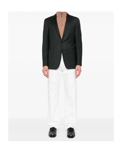 Canali Black Long-Sleeved Suit Jacket for men
