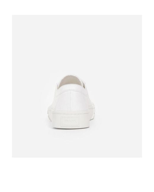 Prada White Wheel Low-Top Sneakers for men