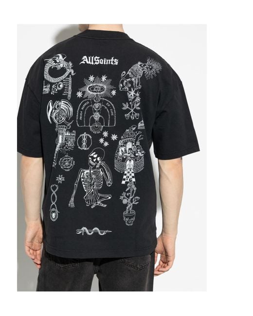 AllSaints Black Terra Graphic T-Shirt for men