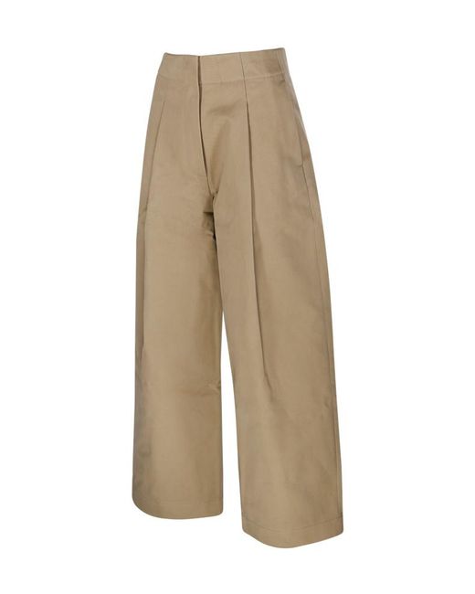 Studio Nicholson Natural Dordoni Pleated Wide Leg Trousers