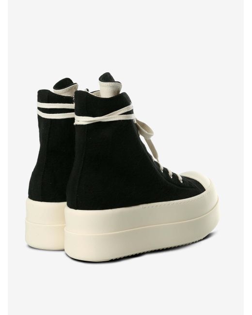 Rick Owens Black Lace-Up Platform Sneakers for men