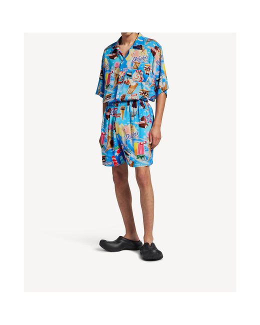 Balenciaga Blue Sweat Treat Pyjama Shorts for men