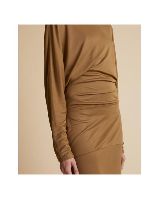 Khaite Brown Junet Draped Maxi Dress