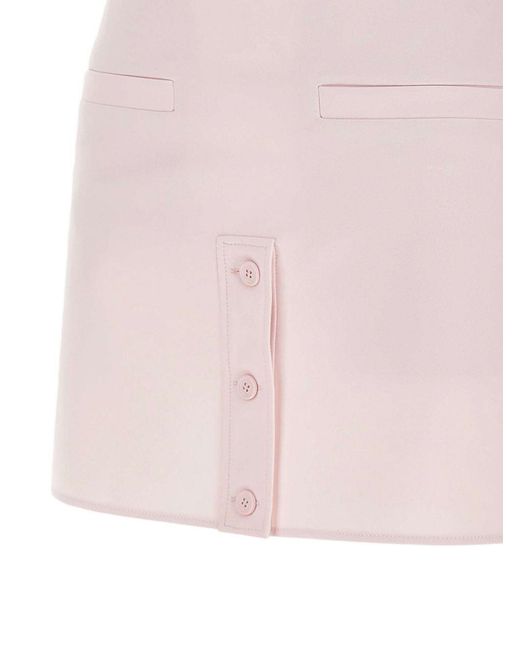 Courreges Pink Courrèges Logo-Detail Zipped Mini Skirt