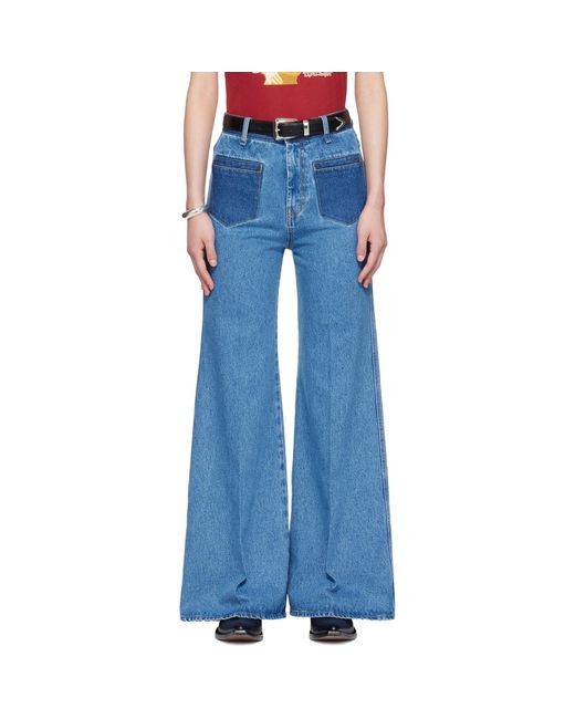 Lu'u Dan Blue Bruce Lee X Collaboration Nocturnal Flare Jeans for men