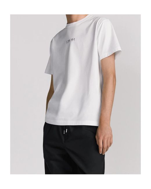 Dior White Short-Sleeved Crew Neck T-Shirt for men