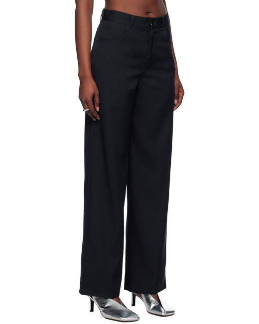 Jil Sander Blue High Waist Straight Leg Trousers
