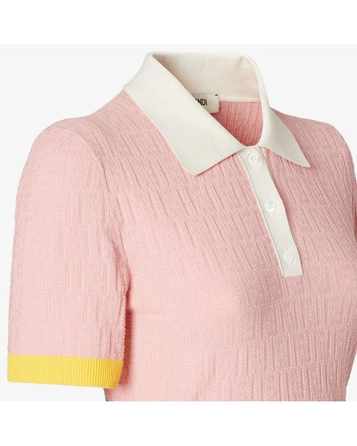 Fendi Pink Allover Ff Motif Short Sleeved Mini Dress