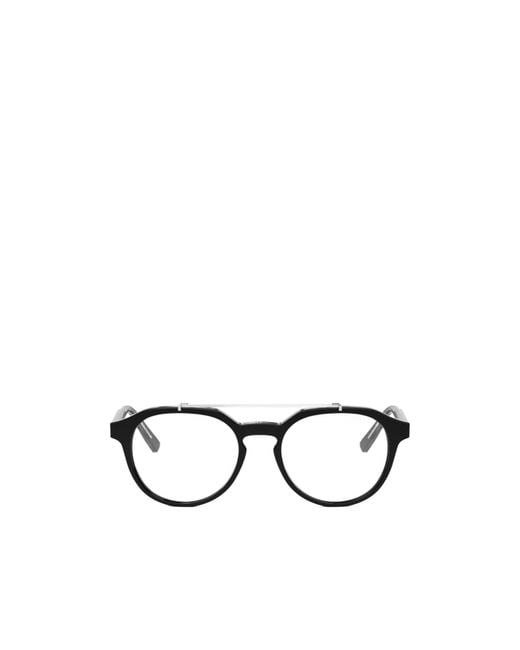 Dior White Eyewear Round Frame Glasses for men