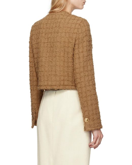 Versace Brown Heritage Button-Up Tweed Jacket