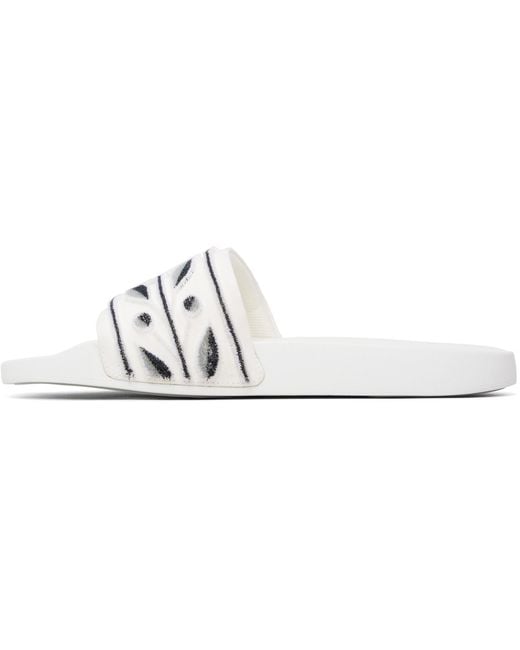 Casablanca White Pool Slides for men