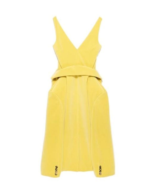 J.W. Anderson Yellow V-Neck Maxi Dress