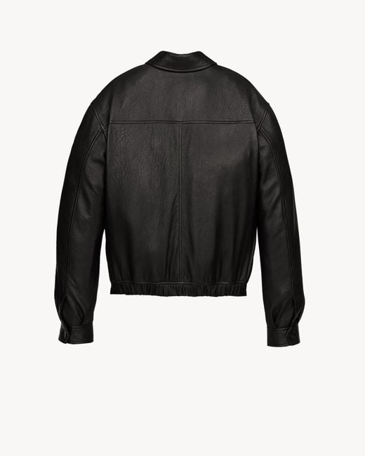 Saint Laurent Black Zip-Up Short Jacket for men