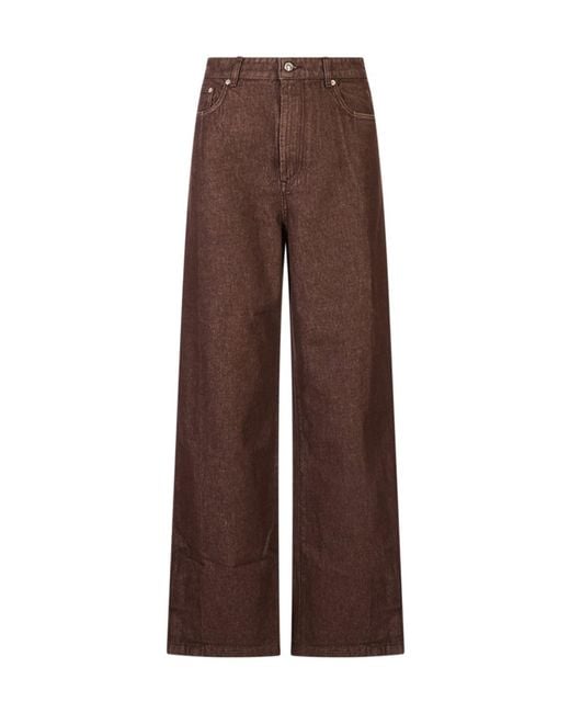 Sportmax Brown Denim Palazzo Trousers