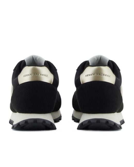 ARMANI EXCHANGE Black Logo-Detail Sneakers