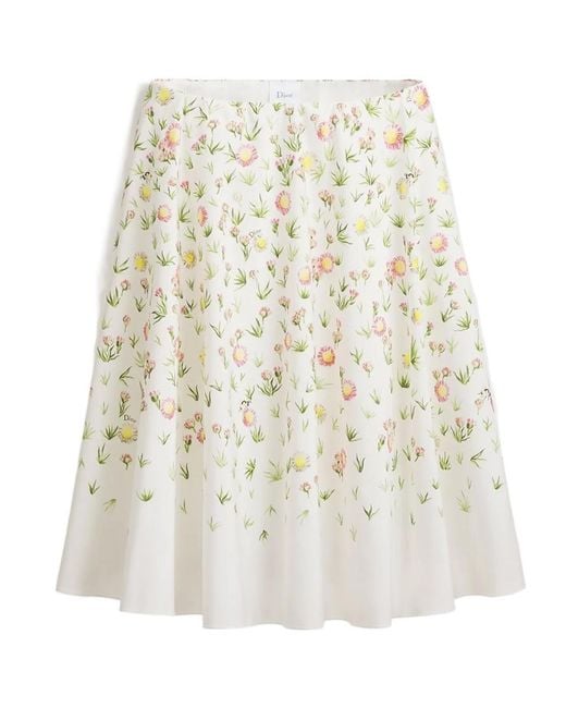 Dior White Flared Skirt