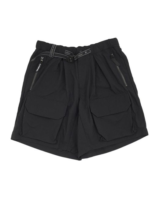 And Wander Black Nylon Twill Shorts for men
