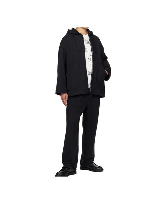 Bode Black Elastic Waist Sweatpants for men