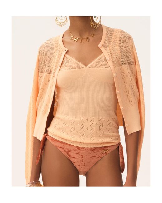 Chloé White Chloé Knitted Cardigan Set