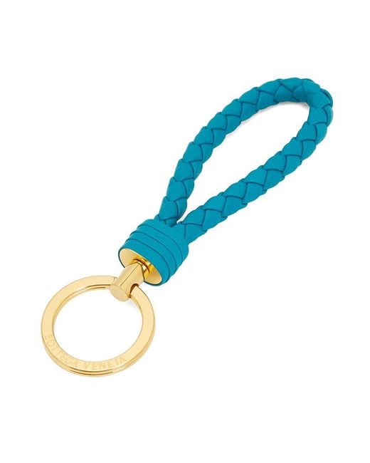 Bottega Veneta Blue Intrecciato Key Ring