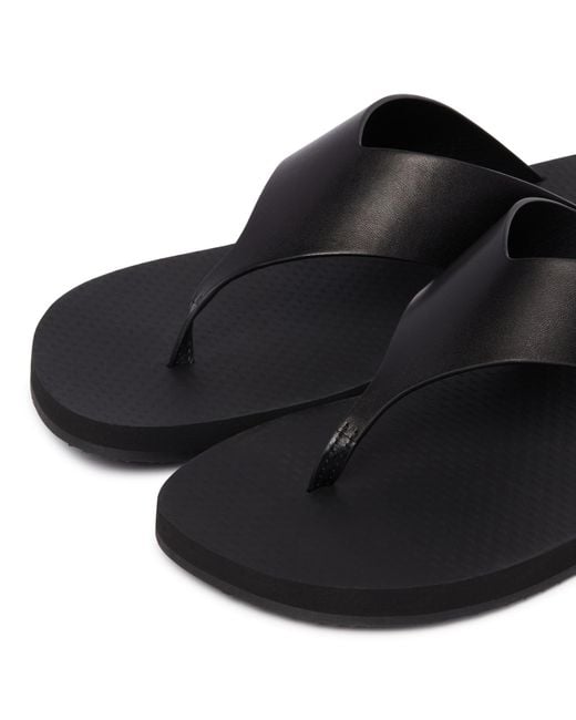 The Row Black Dune Classic Ginza Slip-On Slides