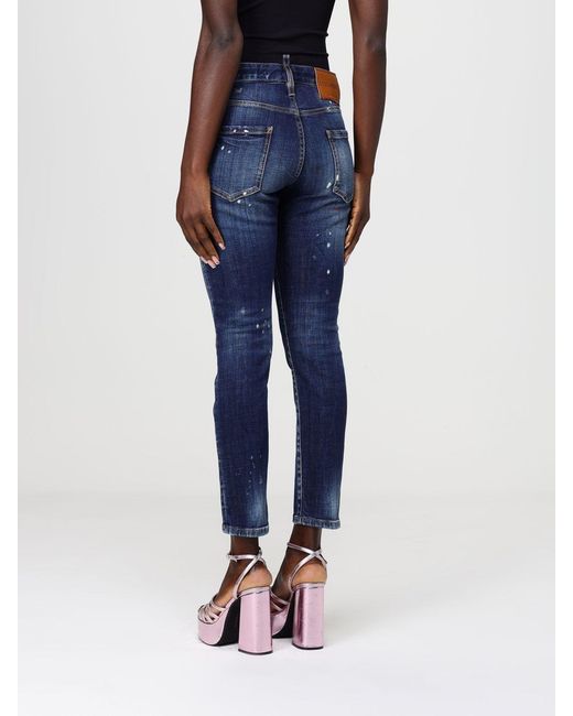 DSquared² Blue Distressed Logo Patch Jeans
