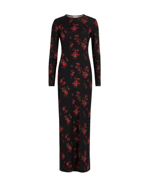 Reformation Black Crew-Neck Slim-Fit Jumper Dress