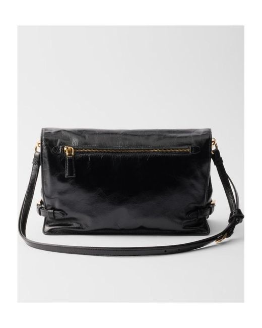 Prada Black Triangle-Logo Shoulder Bag