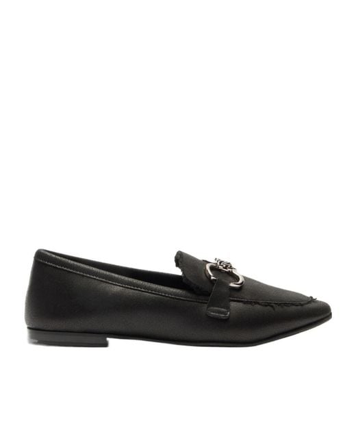 Casadei Black Bufaland Chain Flat Shoes