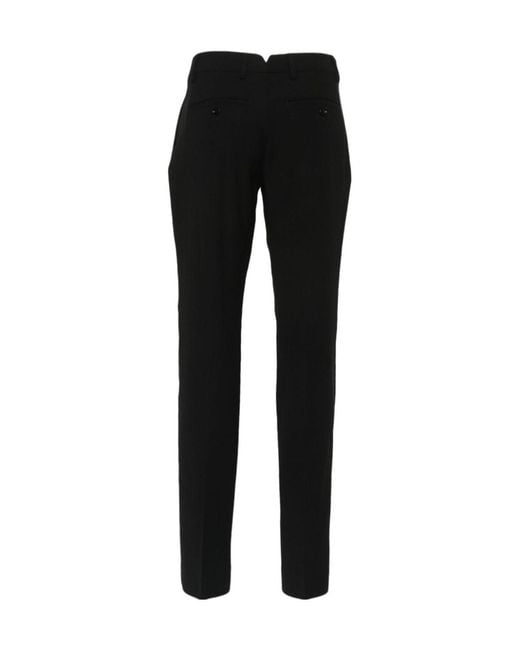 AMI Black Tapered Tailored Trousers