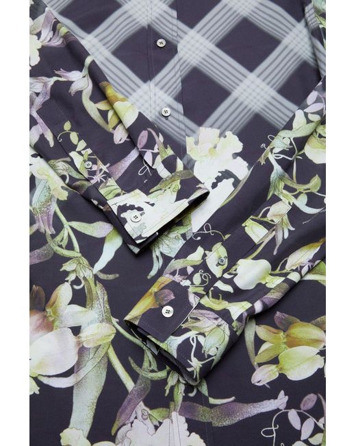 Acne Blue Floral-Print Shirt for men