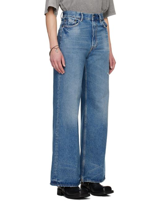Acne Blue High-Waisted Wide-Leg Jeans
