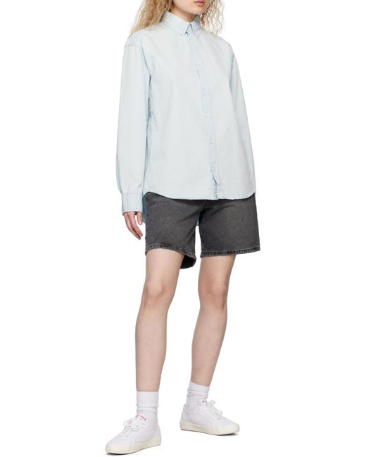 Maison Kitsuné Blue Chillax Print Relaxed Shirt for men